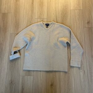 Newton Trading Co Men's Cream 100% Wool Sweater